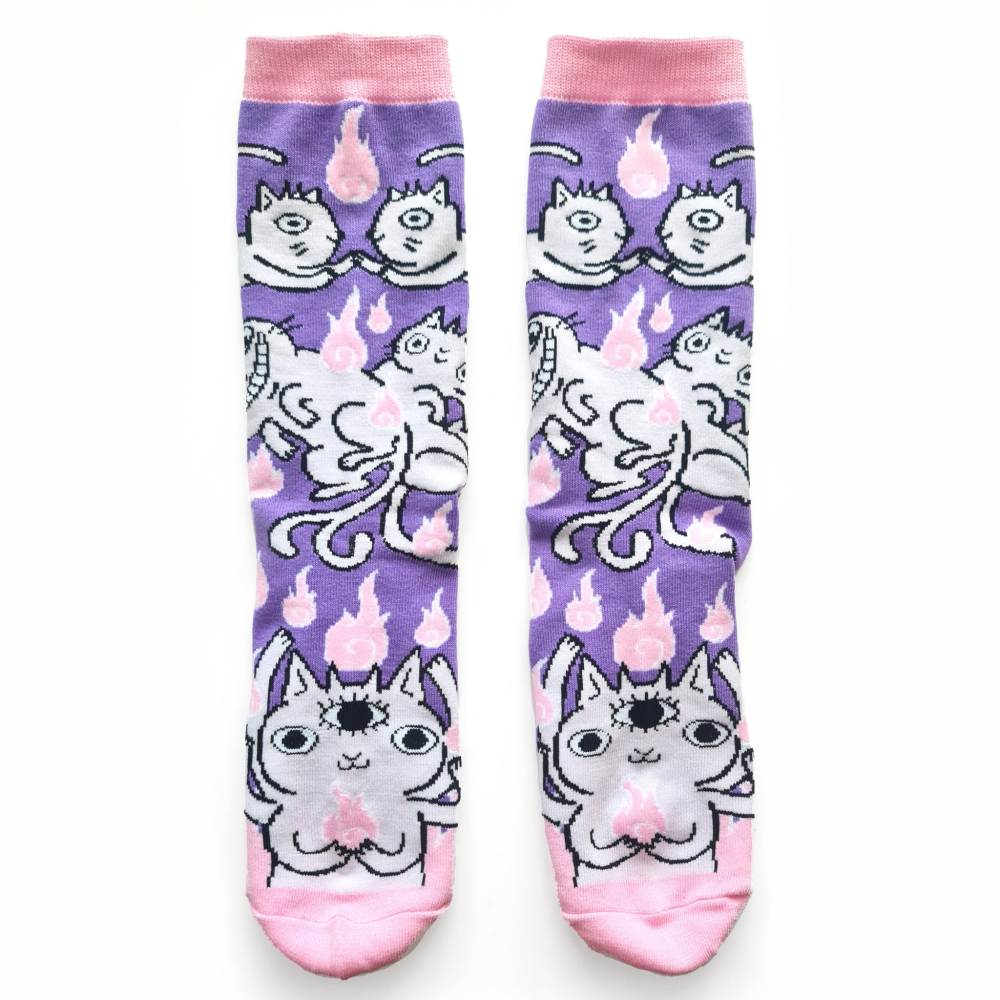 Nikki Smits - Demon Cat Sokken - Lila